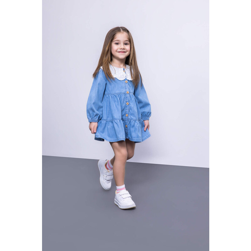 DEFACTO Baby Girl Long Sleeve Jean Dress