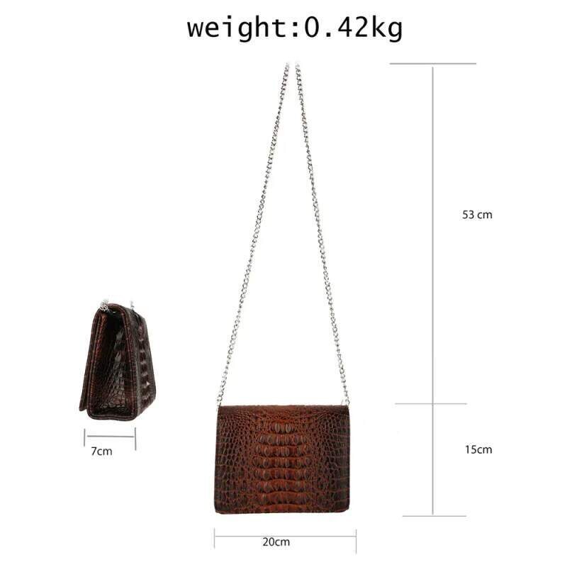 Anna Grace London Anna Grace Kabelka crossbody s krokodýlím vzorem AGC00350A tmavě hnědá