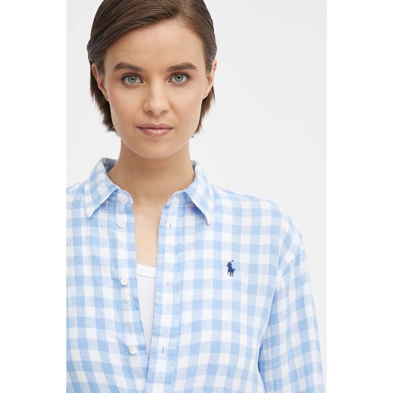 Lněná košile Polo Ralph Lauren relaxed, s klasickým límcem, 211935130