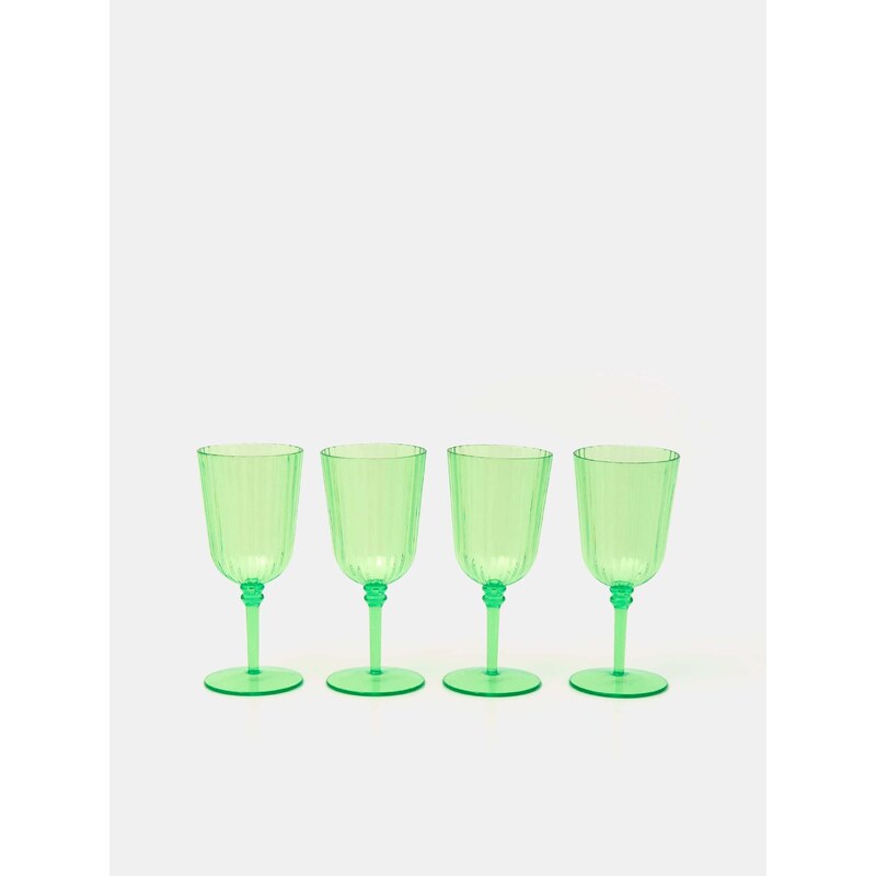 Sinsay - Sada 4 ks sklenic - zelená