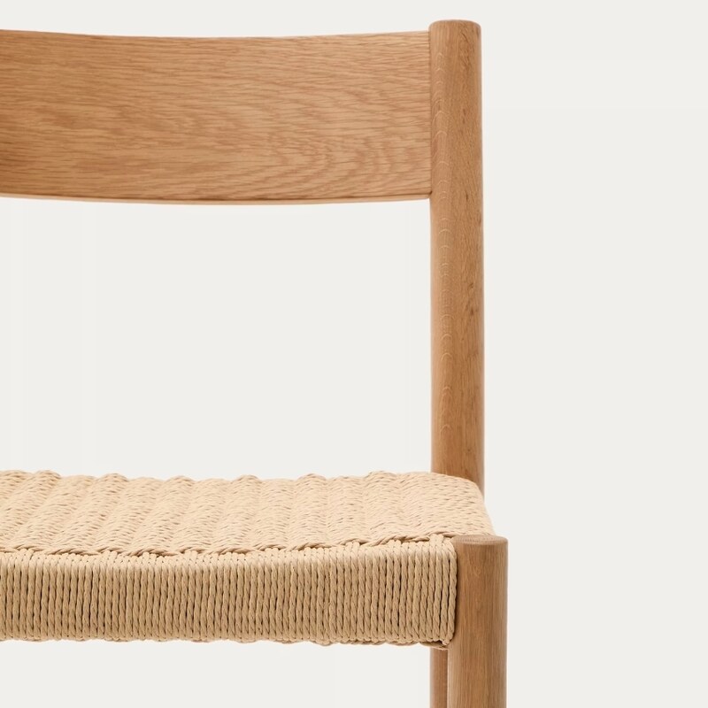Dubová barová židle Kave Home Yalia s výpletem 65 cm