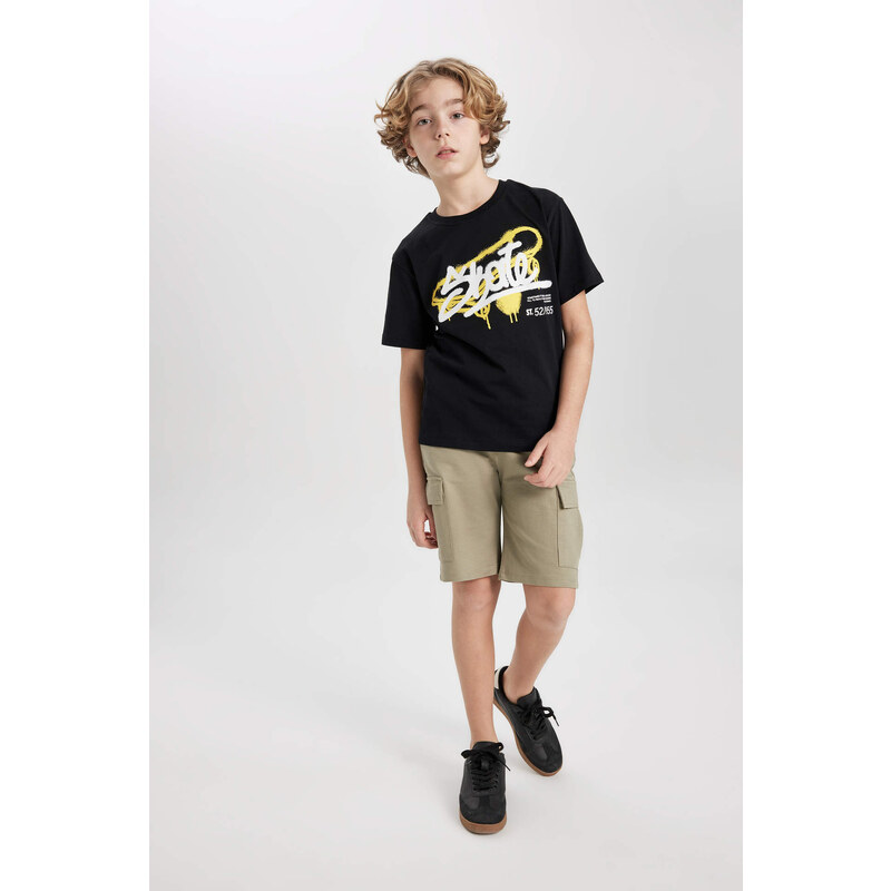 DEFACTO Boy Crew Neck Printed Short Sleeve T-Shirt