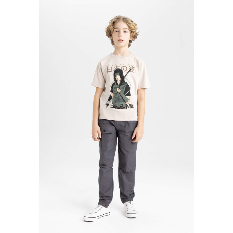 DEFACTO Boy Crew Neck Printed Short Sleeve T-Shirt