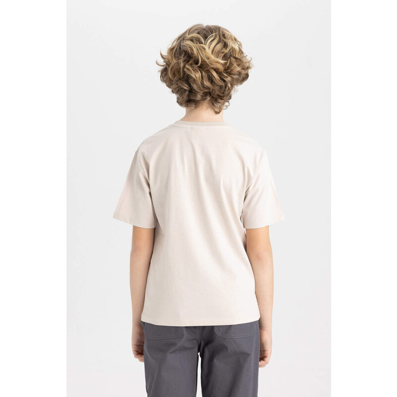 DEFACTO Boy Crew Neck Printed Short Sleeve T-Shirt