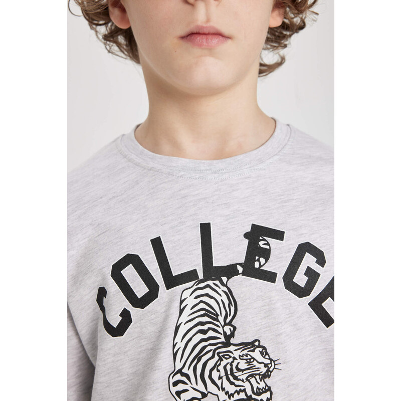 DEFACTO Boy Crew Neck Printed Short Sleeve T-Shirt