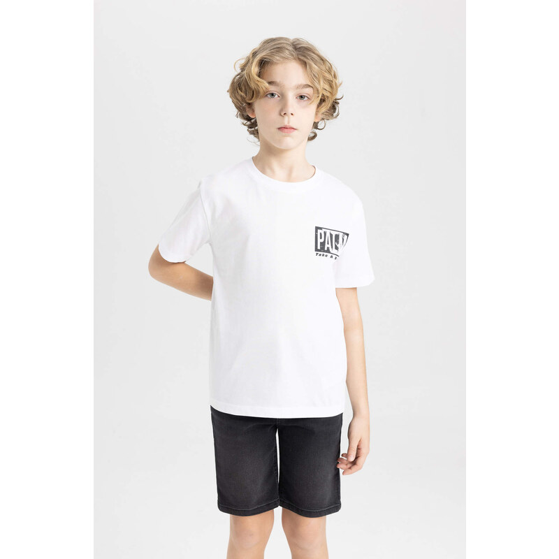 DEFACTO Boy Crew Neck Printed Short Sleeve T-Shirt