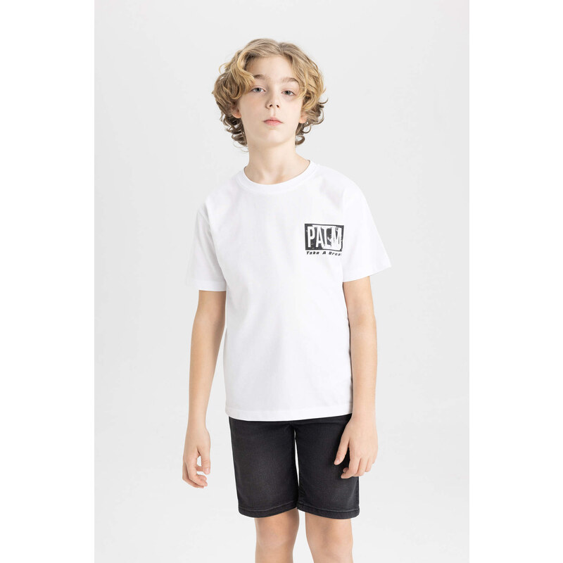 DEFACTO Boy Crew Neck Printed Short Sleeve T-Shirt