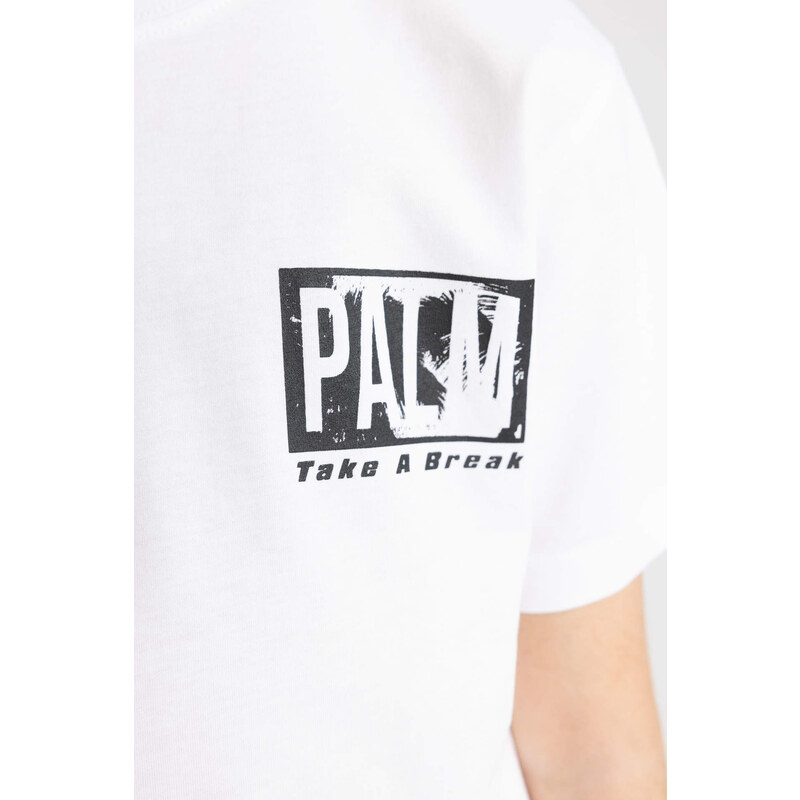 DEFACTO Boy Crew Neck Printed Short Sleeve T-Shirt