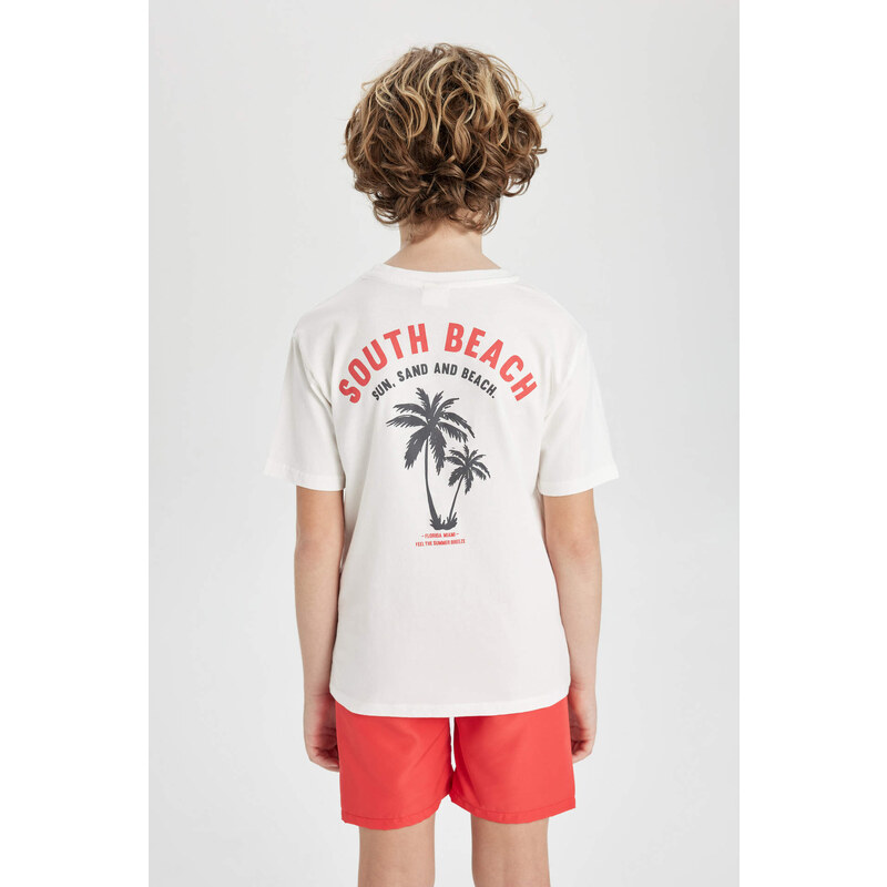 DEFACTO Boy Crew Neck Printed Short Sleeve T-Shirt