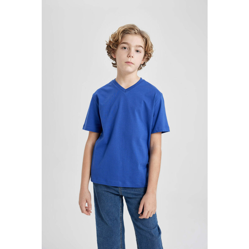 DEFACTO Boy Regular Fit V Neck Short Sleeve T-Shirt