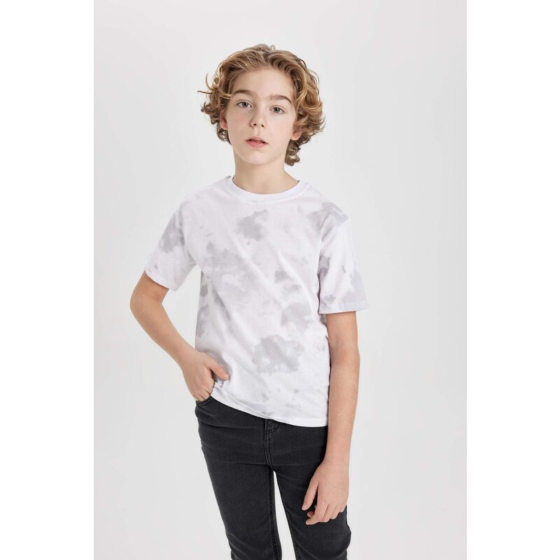 DEFACTO Boy Crew Neck Printed Patterned T-Shirt