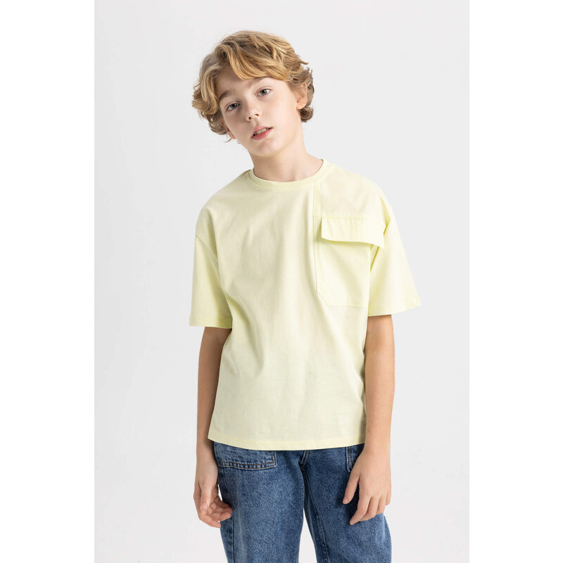 DEFACTO Boy Oversize Fit Crew Neck 3D Short Sleeve T-Shirt