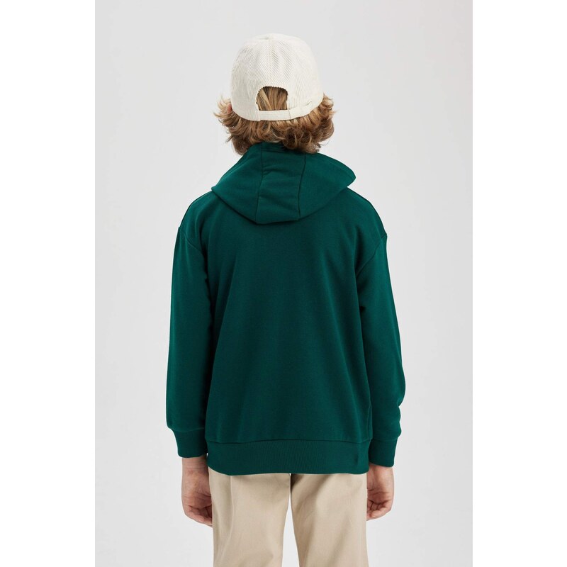 DEFACTO Boy Oversize Fit Printed Hooded Sweatshirt