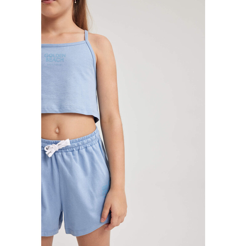 DEFACTO Girl Crop Top Shorts 2-Pack Set