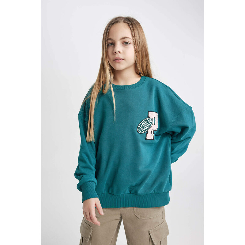 DEFACTO Girl Oversize Fit Crew Neck Sweatshirt