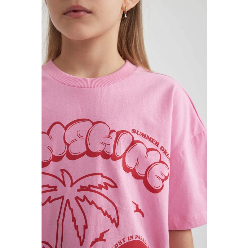 DEFACTO Girl Oversize Fit Short Sleeve T-Shirt