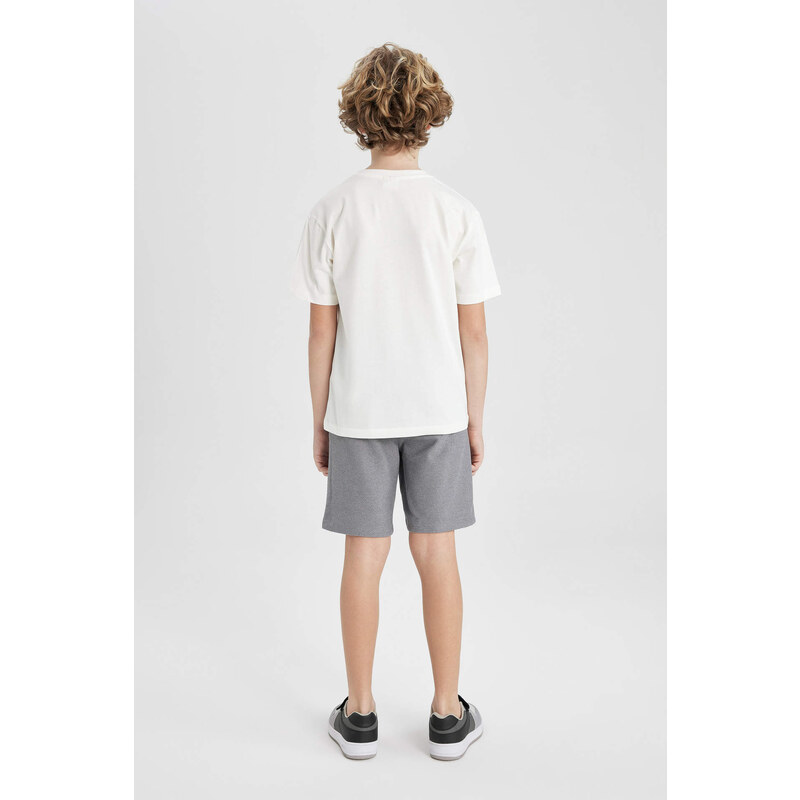 DEFACTO Boy Printed Short Sleeve T-Shirt Shorts 2 Piece Set