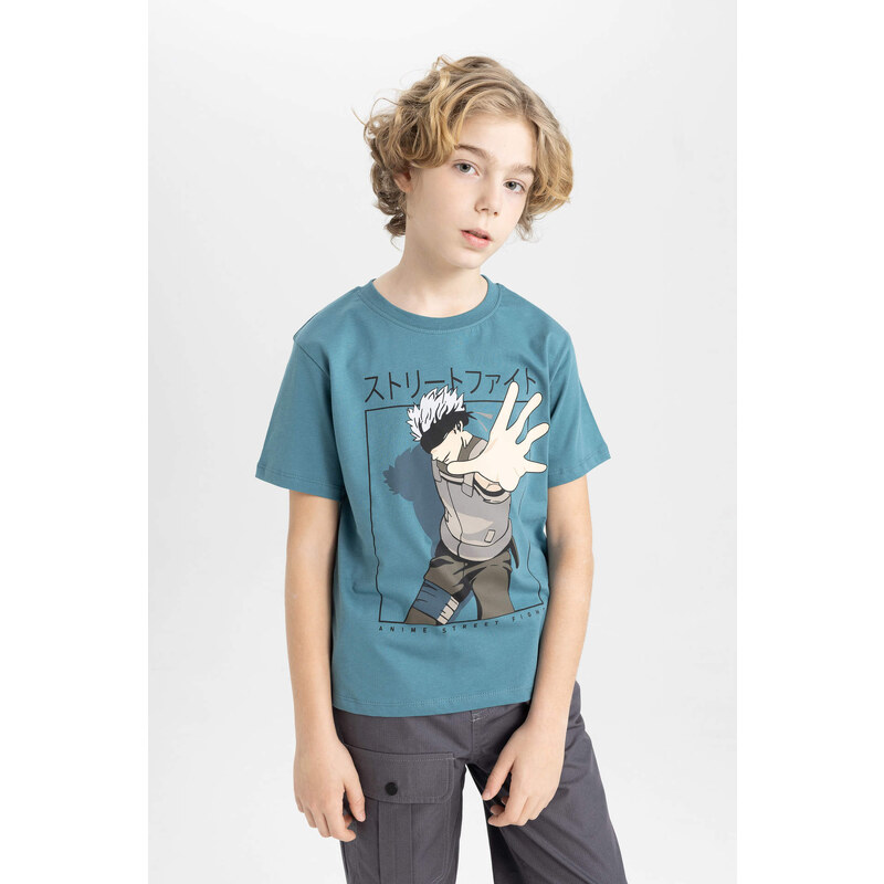 DEFACTO Boy Crew Neck Printed Short Sleeve T-Shirt