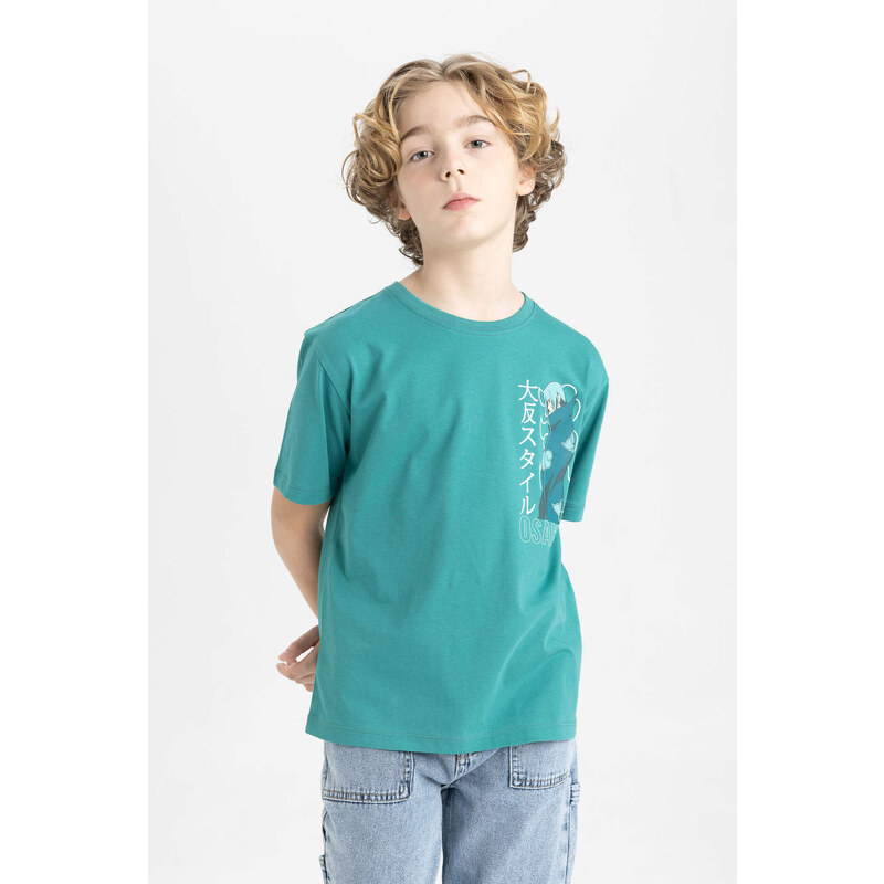 DEFACTO Boy Crew Neck Printed Short Sleeve T-Shirt