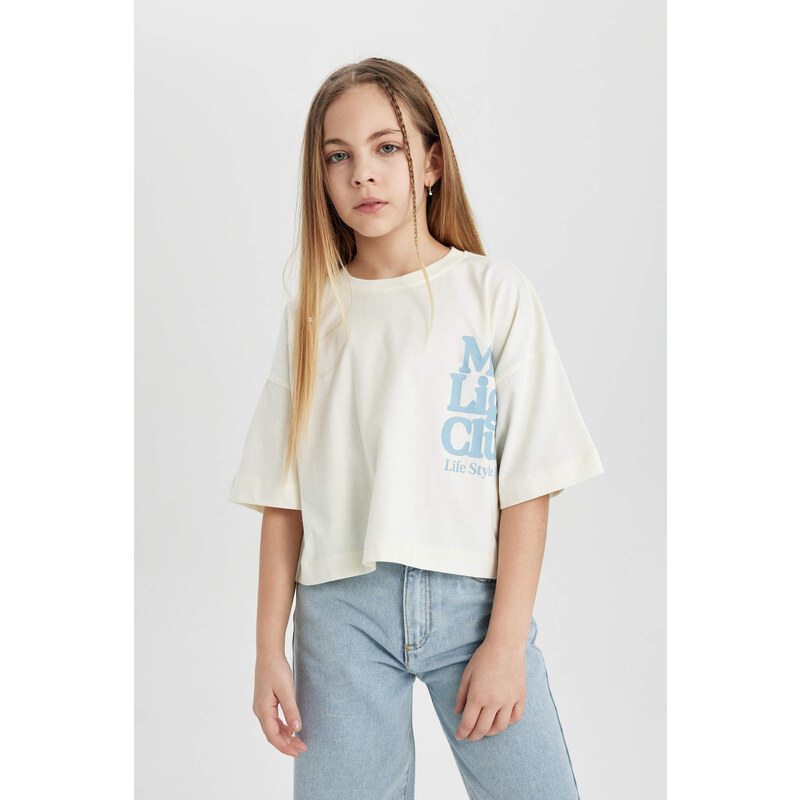 DEFACTO Crop Top Short Sleeve T-shirt