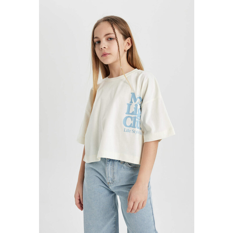 DEFACTO Crop Top Short Sleeve T-shirt