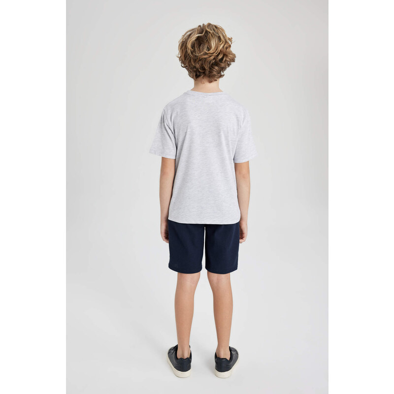 DEFACTO Boy Printed Short Sleeve T-Shirt Shorts 2 Piece Set