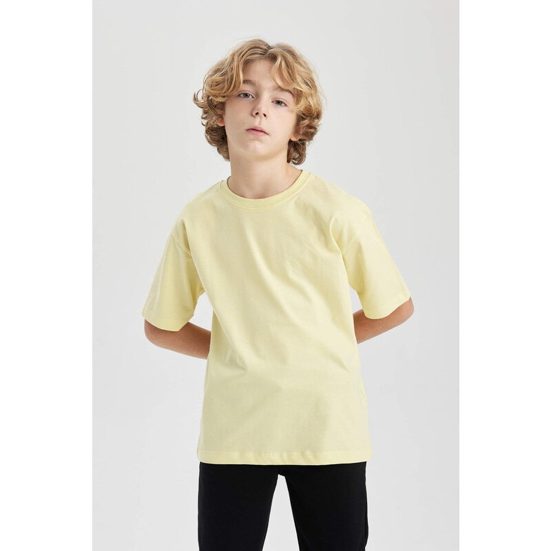DEFACTO Boy Oversize Fit Crew Neck Basic T-Shirt