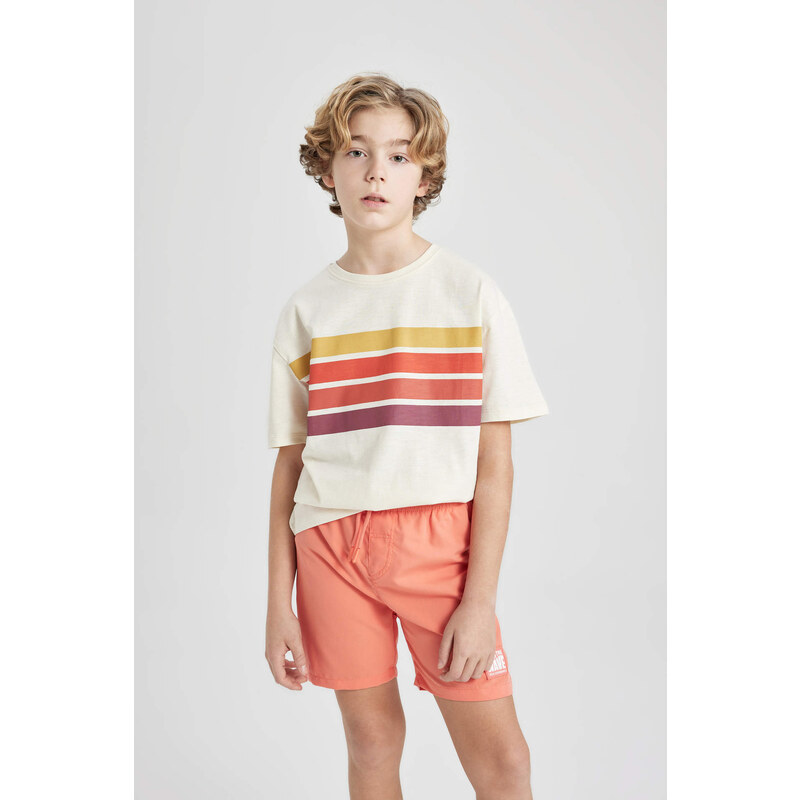 DEFACTO Boy Oversize Fit Crew Neck Striped T-Shirt