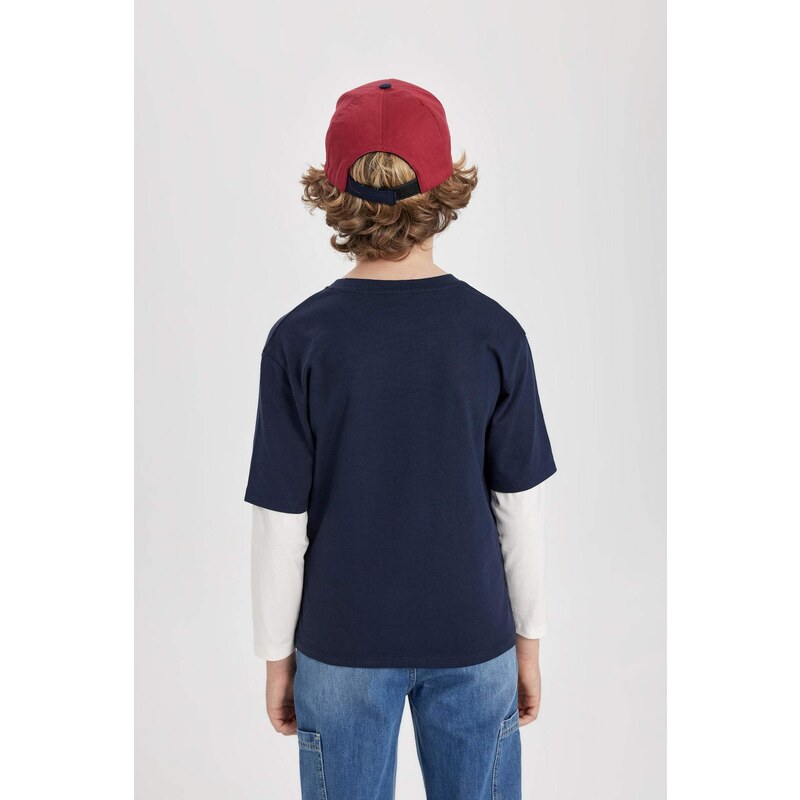 DEFACTO Boy Regular Fit Crew Neck Cotton Printed T-Shirt