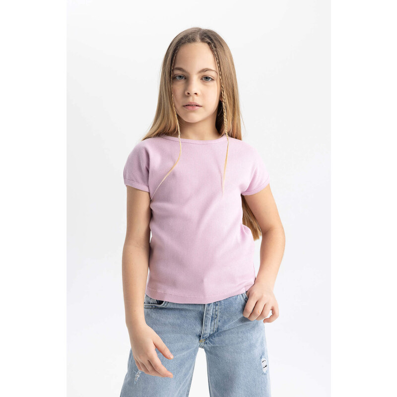 DEFACTO Girl Slim Fit Crew Neck Basic Ribbed Camisole T-Shirt