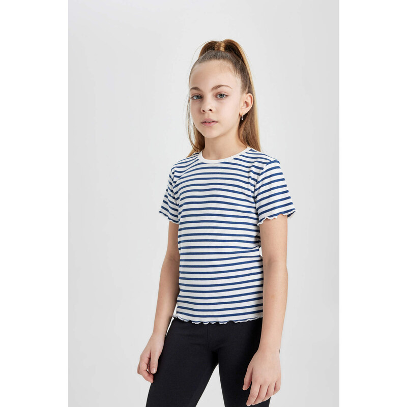 DEFACTO Girl Slim Fit Striped Ribbed Camisole T-Shirt