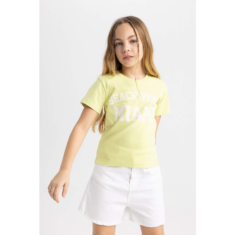 DEFACTO Girl Slim Fit Crew Neck Ribbed Camisole T-Shirt