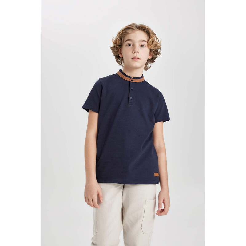 DEFACTO Boy High Collar Short Sleeve Polo T-Shirt