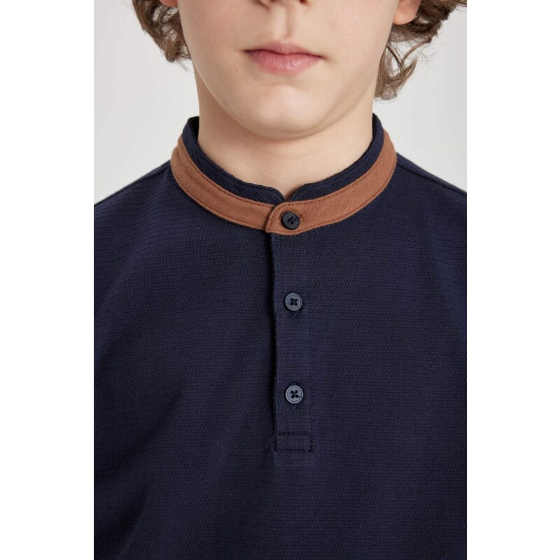 DEFACTO Boy High Collar Short Sleeve Polo T-Shirt