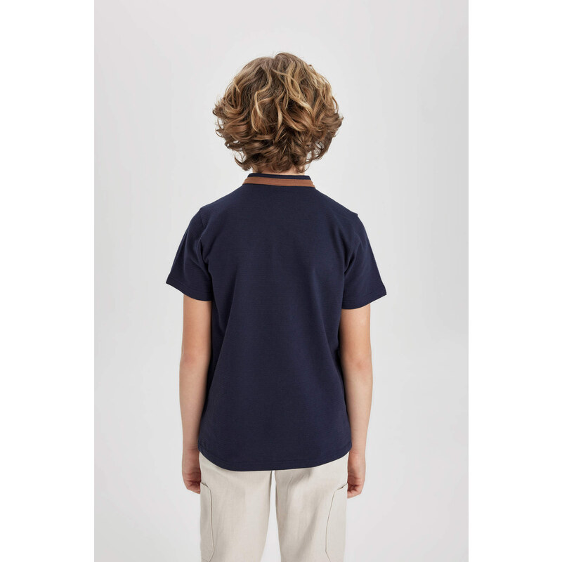 DEFACTO Boy High Collar Short Sleeve Polo T-Shirt