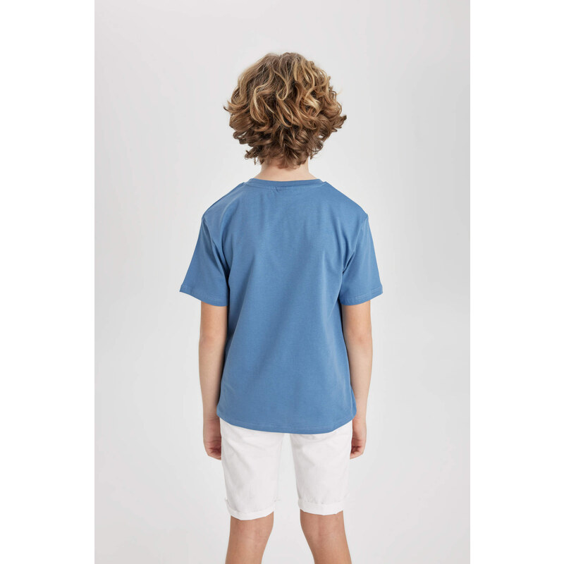 DEFACTO Boy Crew Neck Printed Short Sleeve T-Shirt