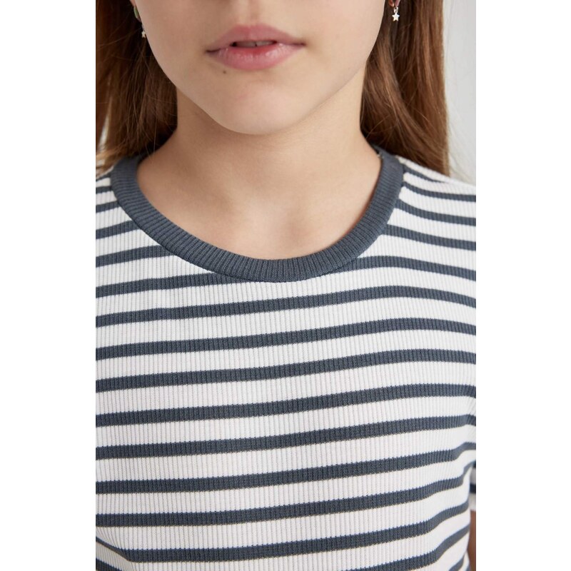 DEFACTO Girl Slim Fit Striped Ribbed Camisole T-Shirt