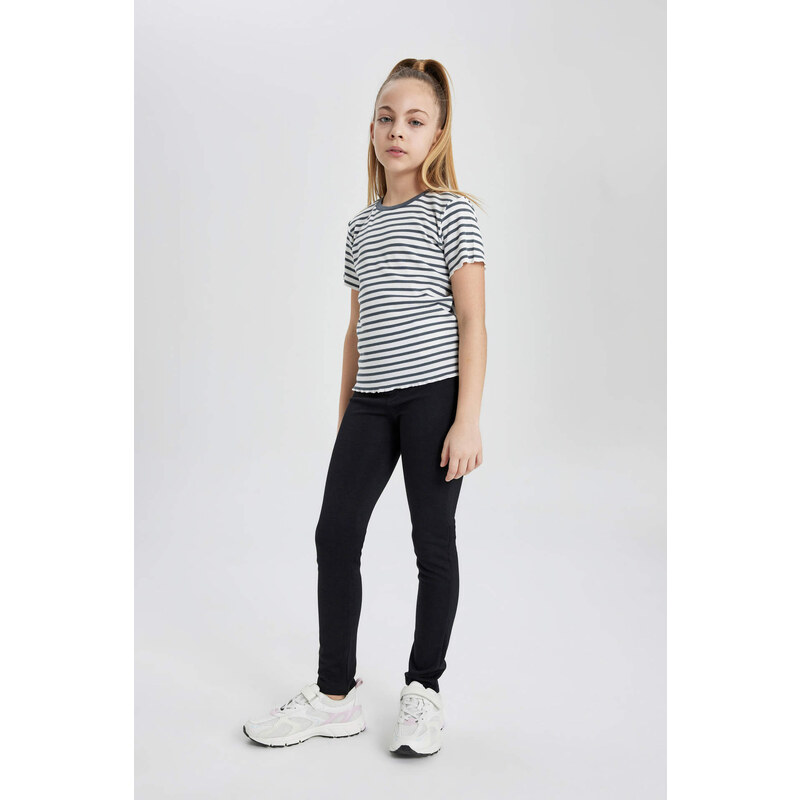 DEFACTO Girl Slim Fit Striped Ribbed Camisole T-Shirt