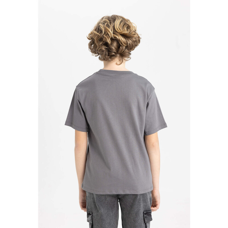 DEFACTO Boy Crew Neck Printed Short Sleeve T-Shirt