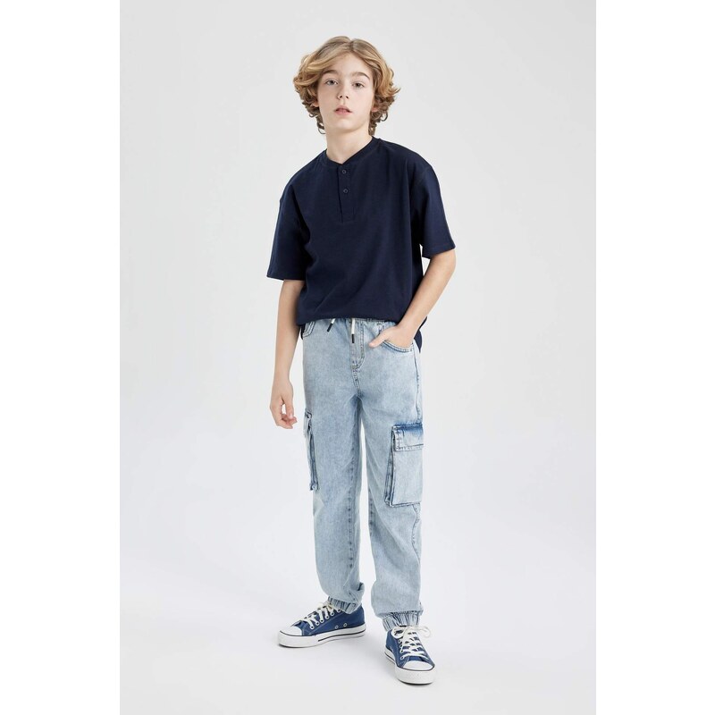 DEFACTO Boy Oversize Fit Collar Short Sleeve T-Shirt