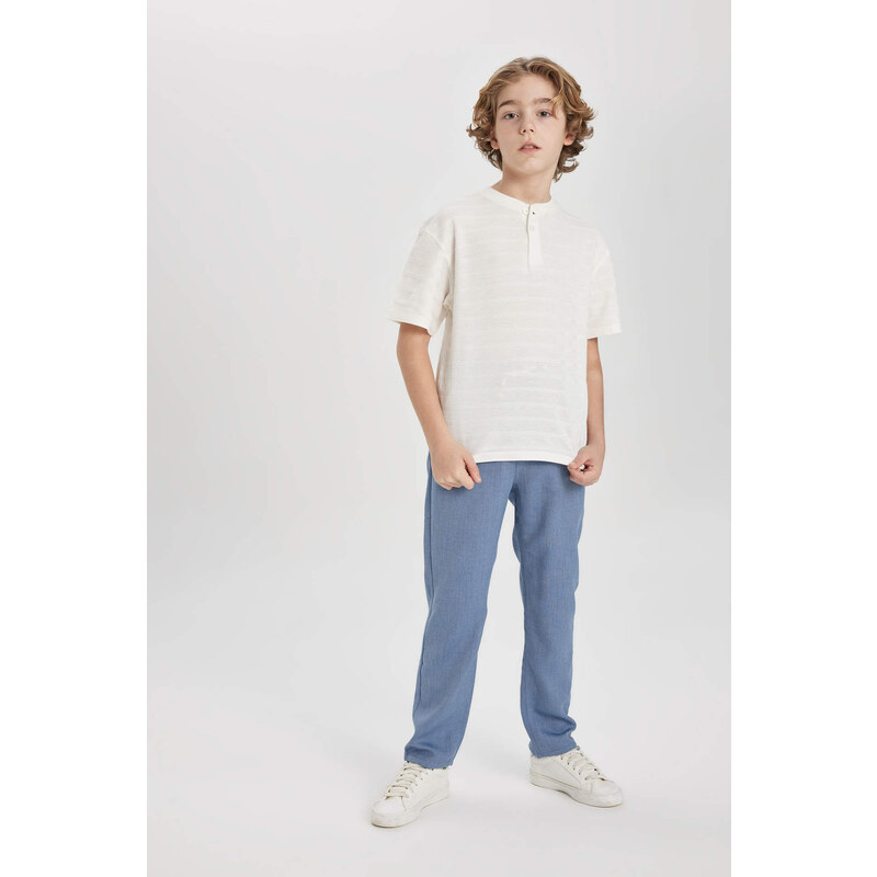 DEFACTO Boy Oversize Fit Collar Short Sleeve T-Shirt