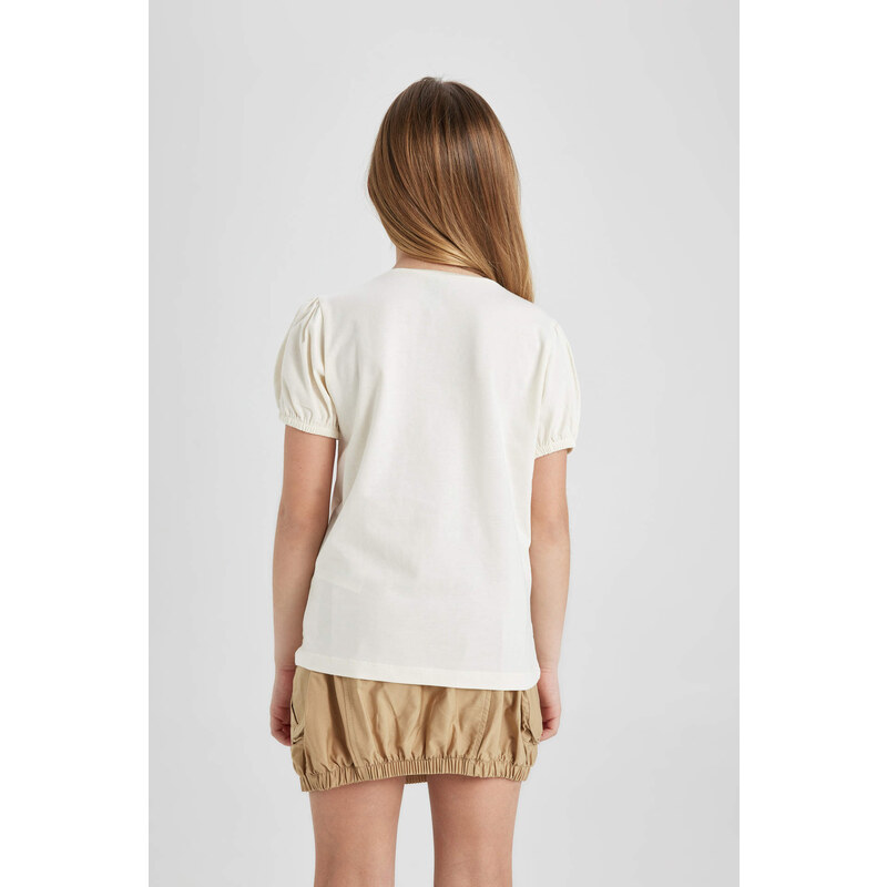 DEFACTO Girl Printed Short Sleeve T-Shirt