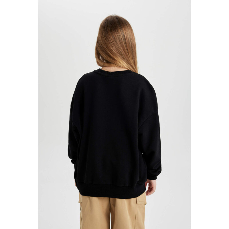 DEFACTO Girl Oversize Fit Crew Neck Sweatshirt