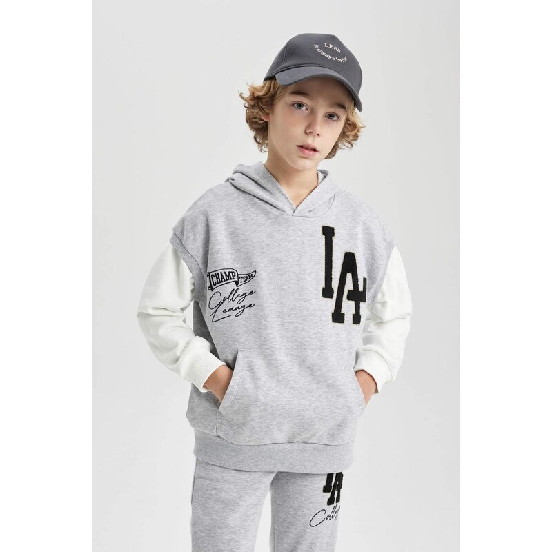 DEFACTO Boy Oversize Fit Hooded Sleeveless Sweatshirt