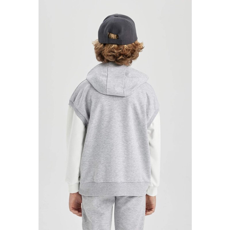 DEFACTO Boy Oversize Fit Hooded Sleeveless Sweatshirt