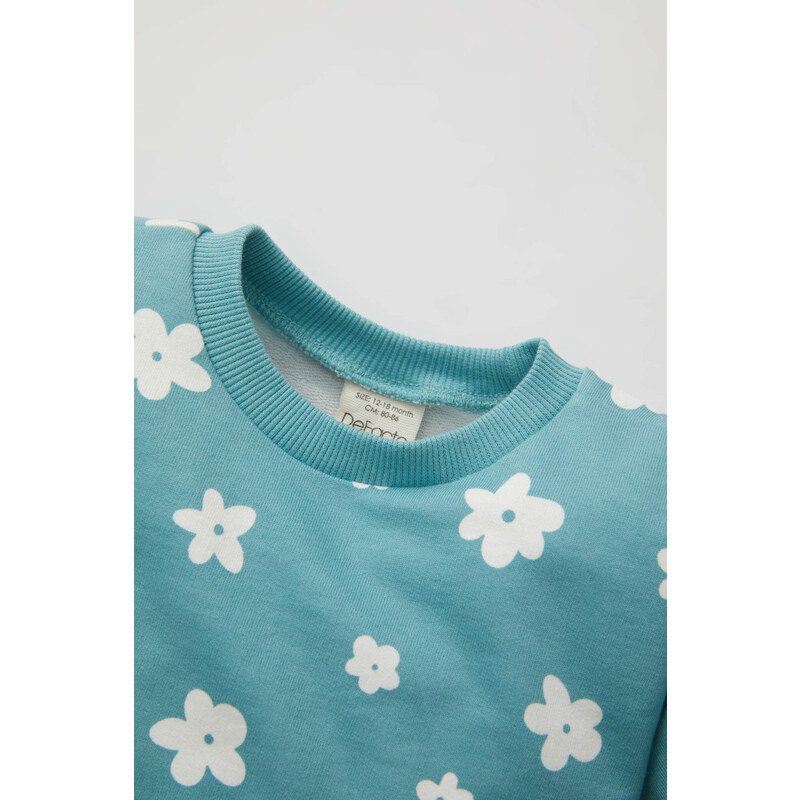 DEFACTO Regular Fit Flower Crew Neck Sweatshirt