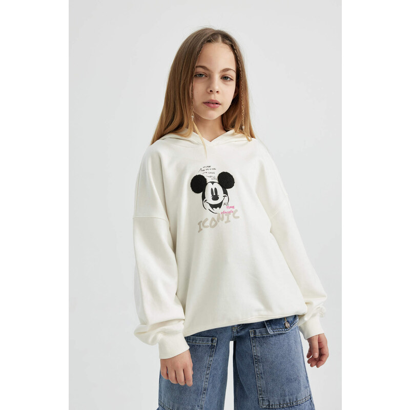 DEFACTO Relax Fit Mickey & Minnie Licensed Hooded Sweatshirt