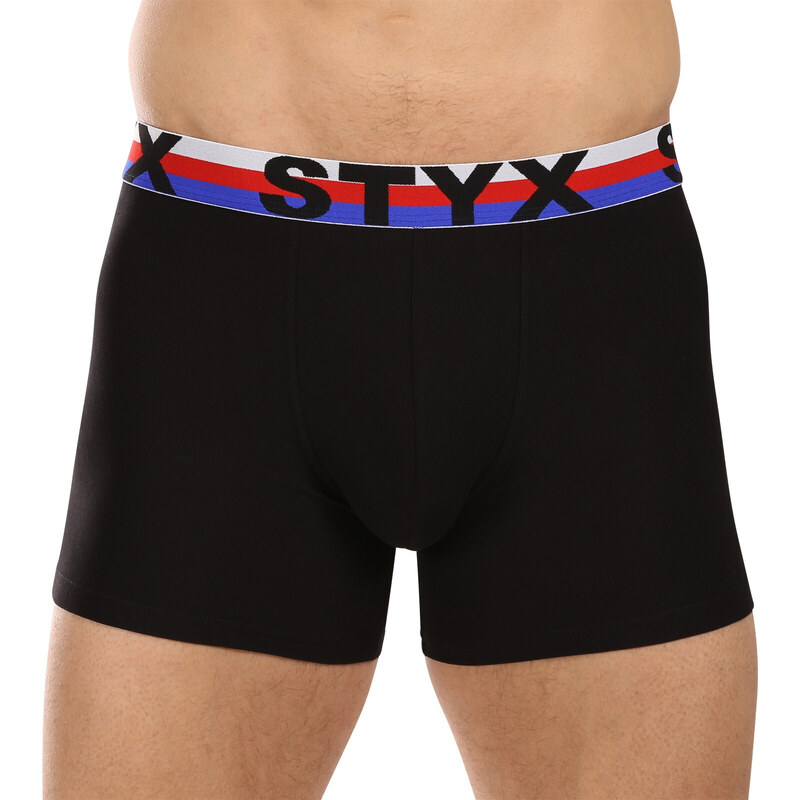 Pánské boxerky Styx long sportovní guma černé trikolóra (U1960)