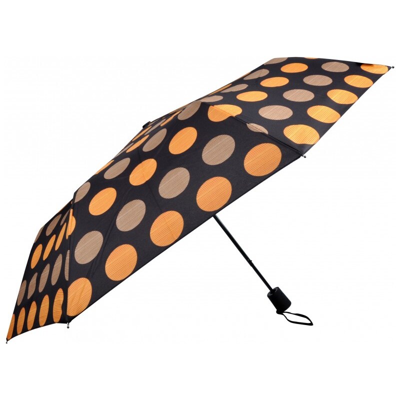 Doppler Dámský skládací vystřelovací deštník Derby Colour Drops - hnědý 72065PD16-1
