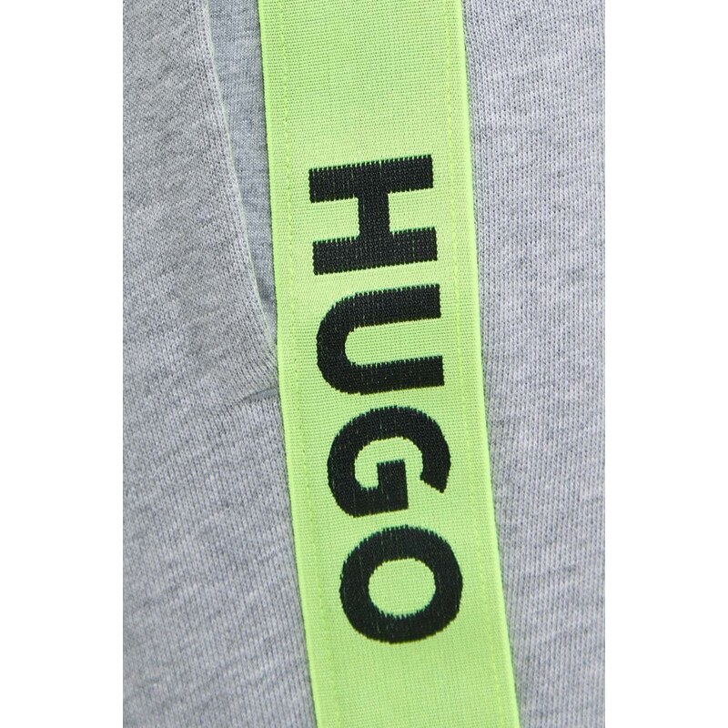 Společenské bavlněné šortky HUGO šedá barva